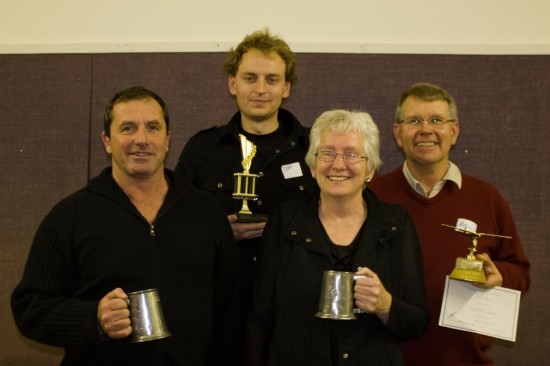 Prize winners, Neil Raymoond, Tim Bromhead, Robin Briton and Bill Mace. Absent: Joan Wine,