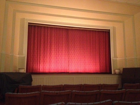 Ooh curtains for a movie. That's been a while.
