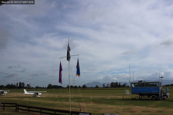 The Walsh Camp flags and portable control tower
